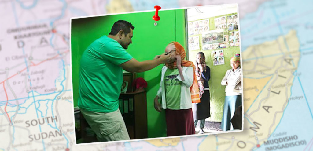 Dr. Frey providing vision care in a foreign country