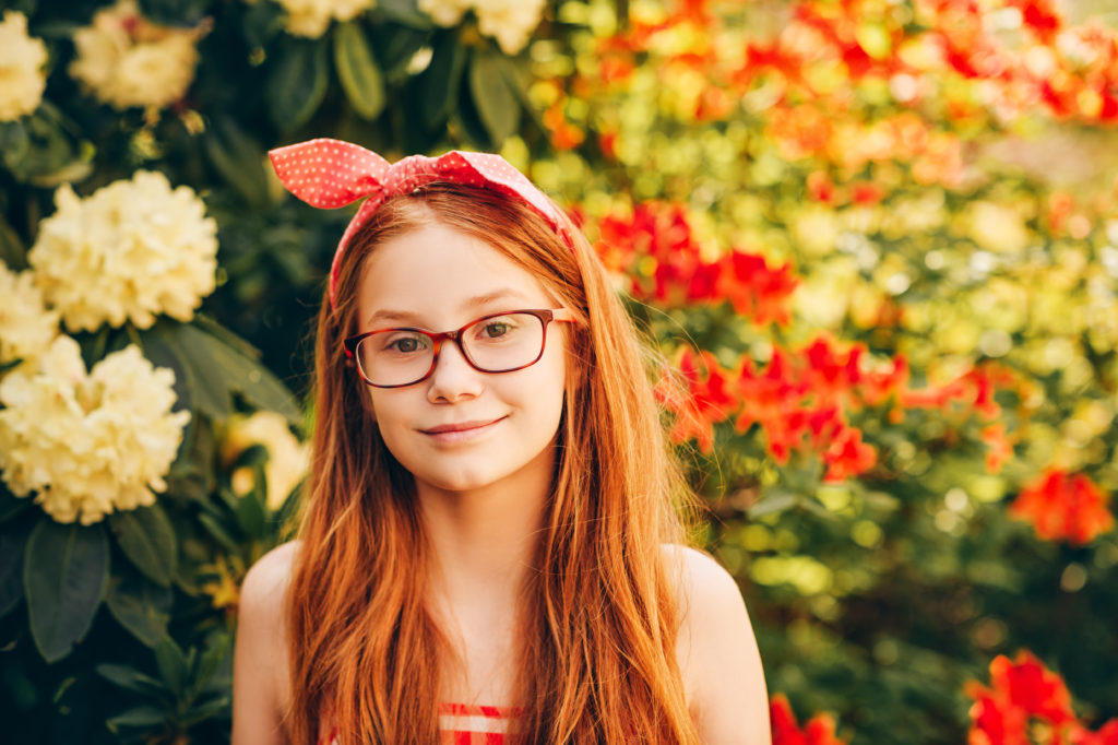 Girl wearing glasses