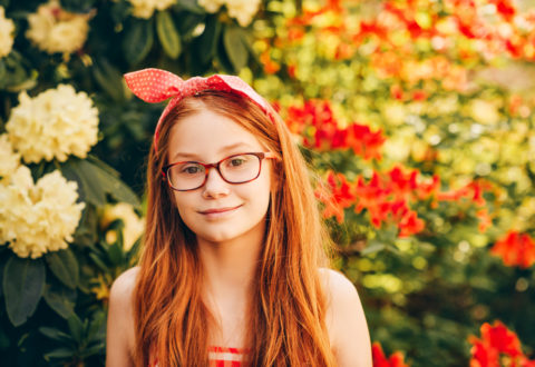 Girl wearing glasses